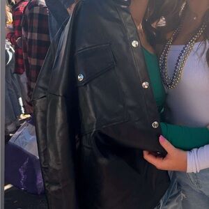 Black leather jacket from Amazon